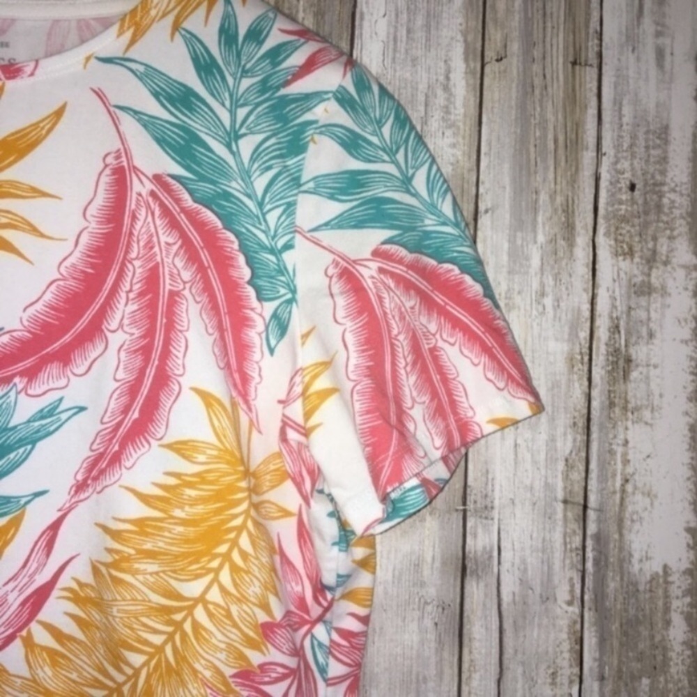 Talbots White Palm Leaf Tee - Picture 3 of 4
